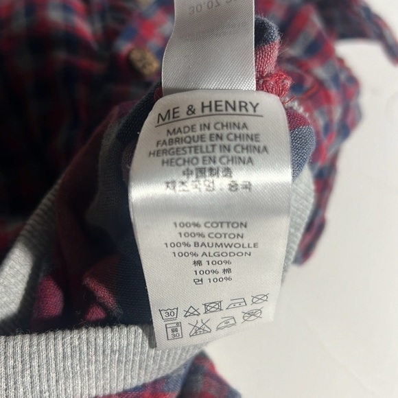 👦🏻Me and Henry one piece festive shirt c collar 100% cotton soft size 3-6 m - Picture 9 of 9